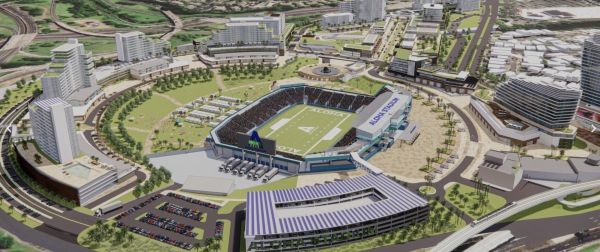 Conceptual renderings of the New Aloha Stadium Entertainment District, courtesy of Crawford Architects.