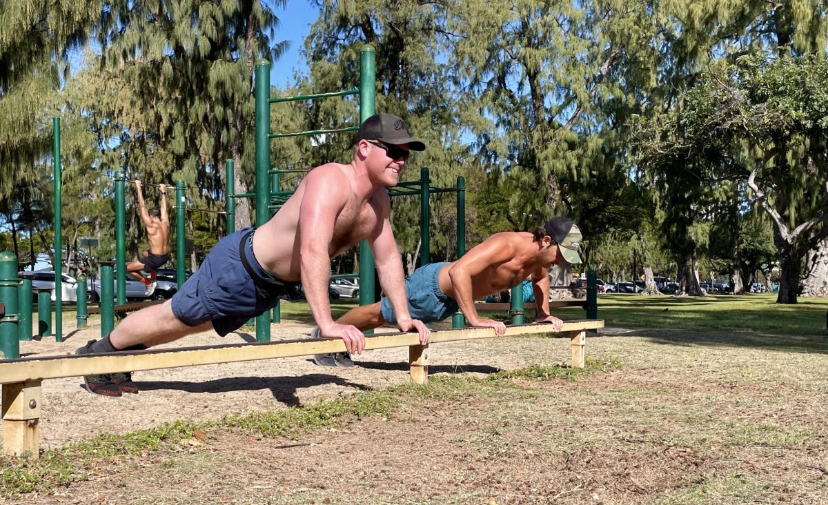 Push ups in the park.
