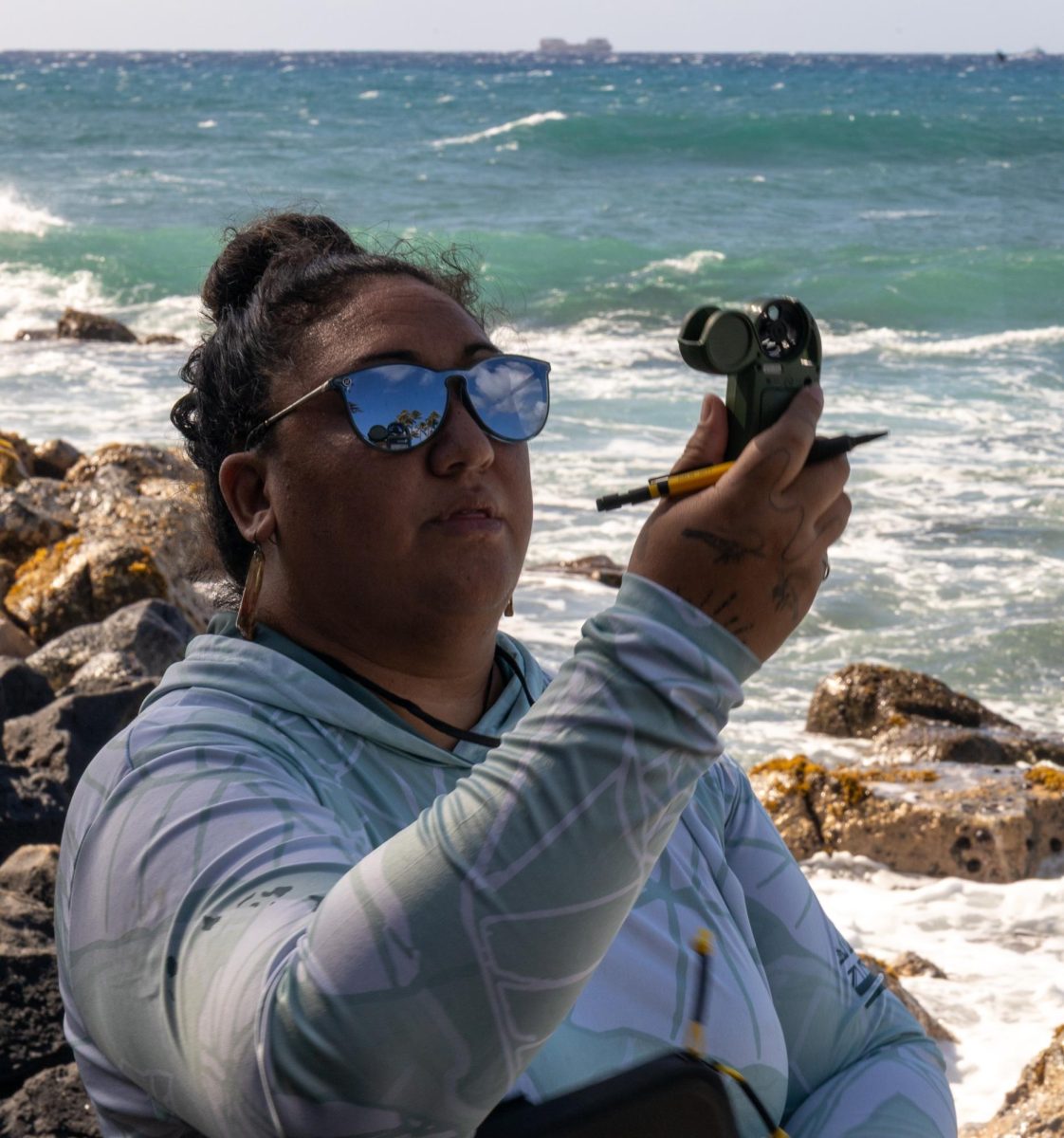 Kekuʻiapōiula Keliipuleole, graduate student in the Marine Biology Graduate Program in the Me*e Lab at the University of Hawai'i at Mānoa.