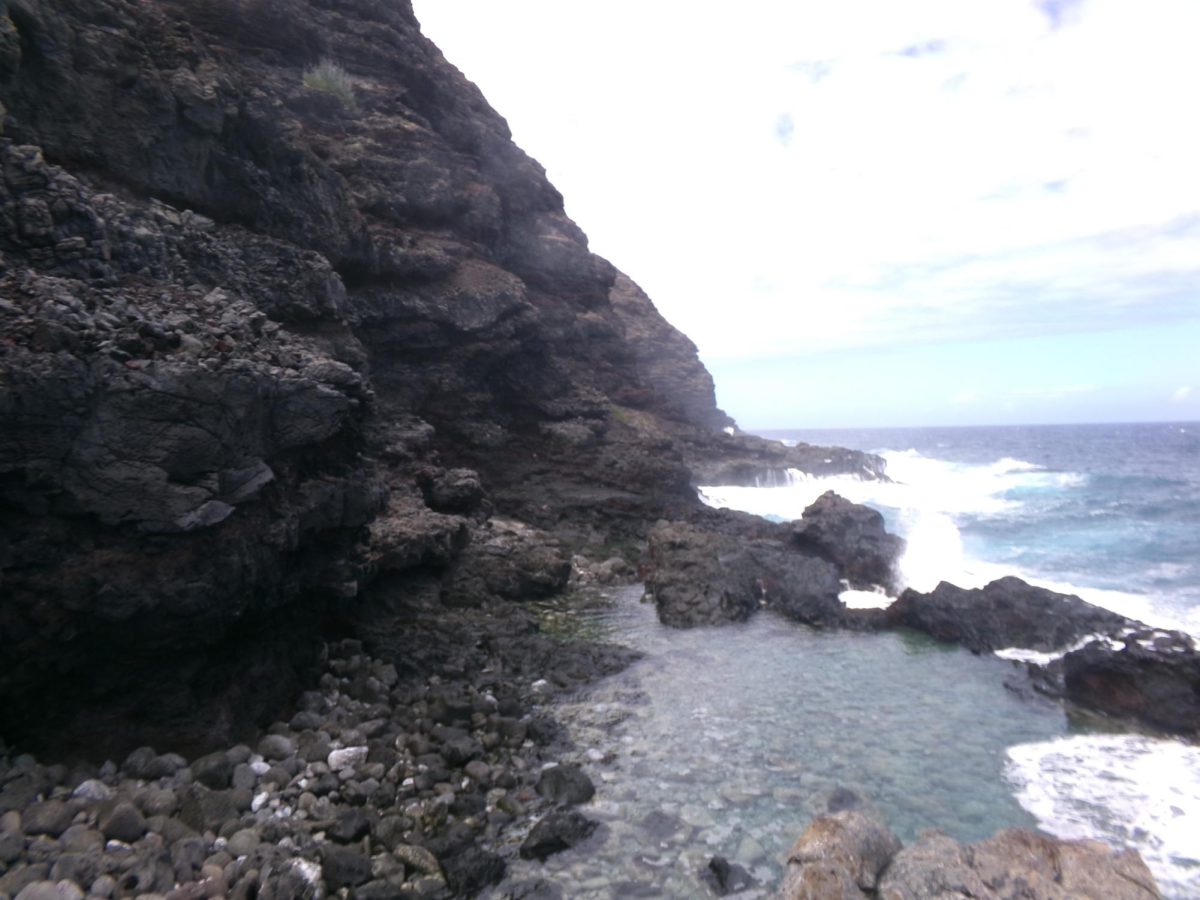 Makapu'u Point, below the lighthouse trail, is a popular spot for rock climbers.