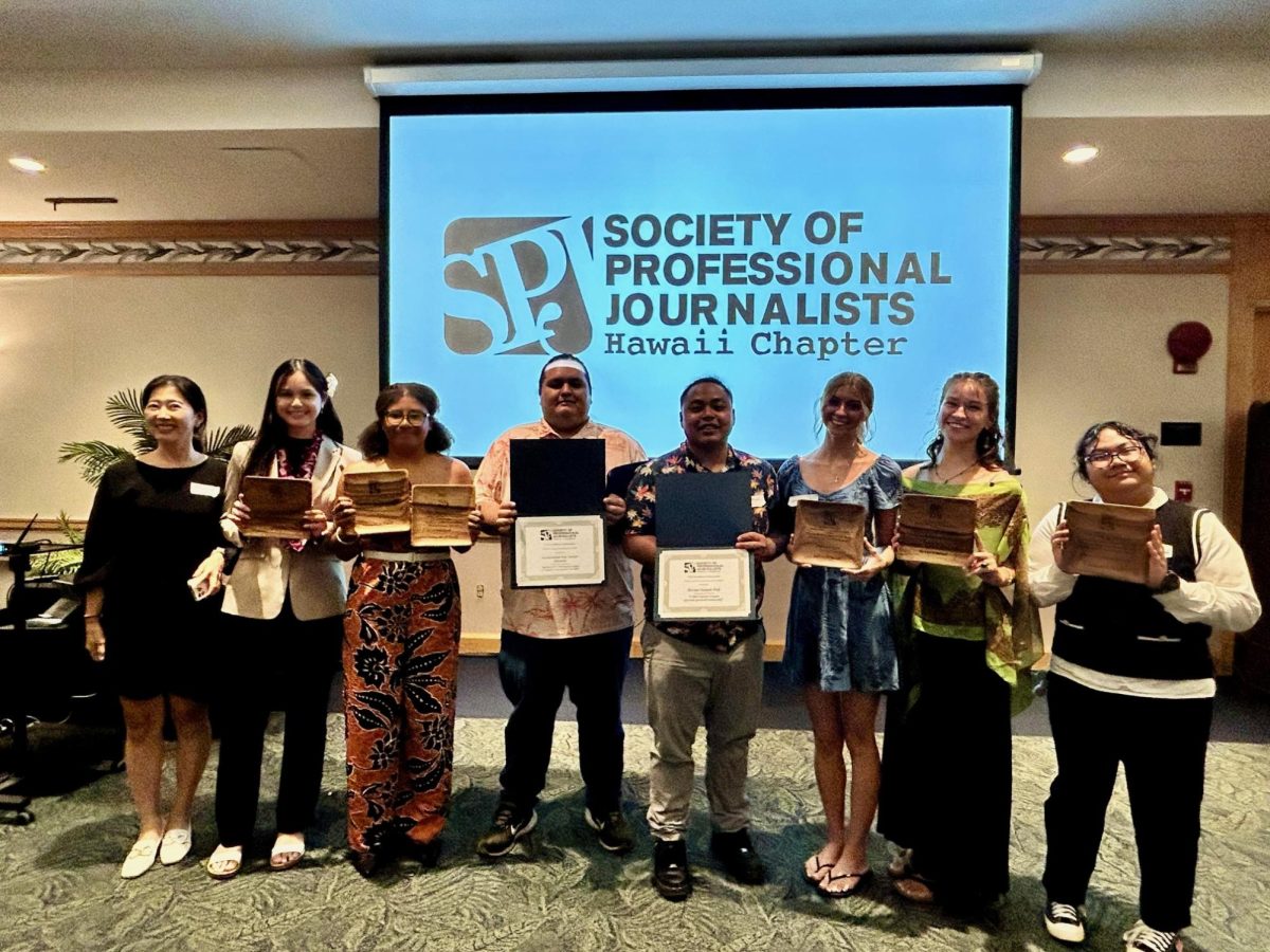 Associate Professor Youjeong Kim, Alani Calderon, Lili Hurd, Tanner Haworth, Nevan-Isaiah Pak, Emma Davidson, Emma Caires and Alyssa Francesca Salcedo.