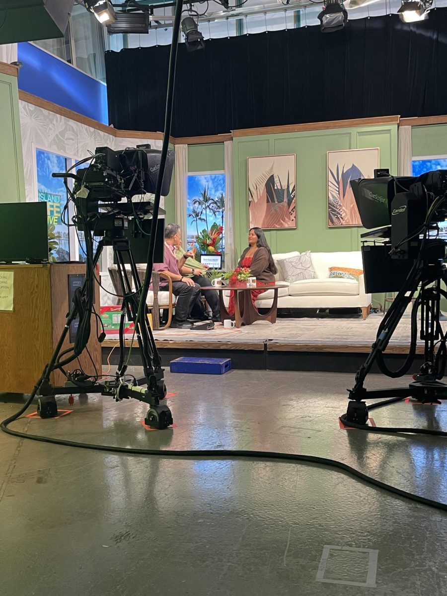 Nov 7, 2025 — Davey D, Lina Girl, and Kye Kukahiko during the live taping of the KITV lifestyle show, "Island Life Live"