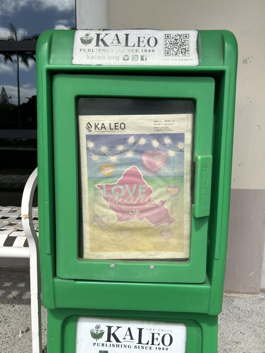 The Ka Leo newsstand provides free newspapers on UH Campus